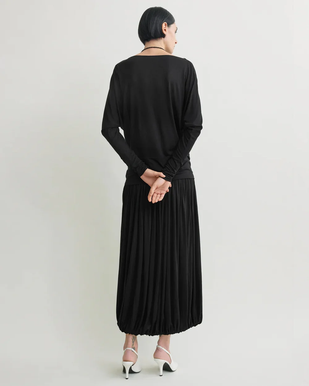BOATNECK JERSEY TOP / BLACK - Image 5
