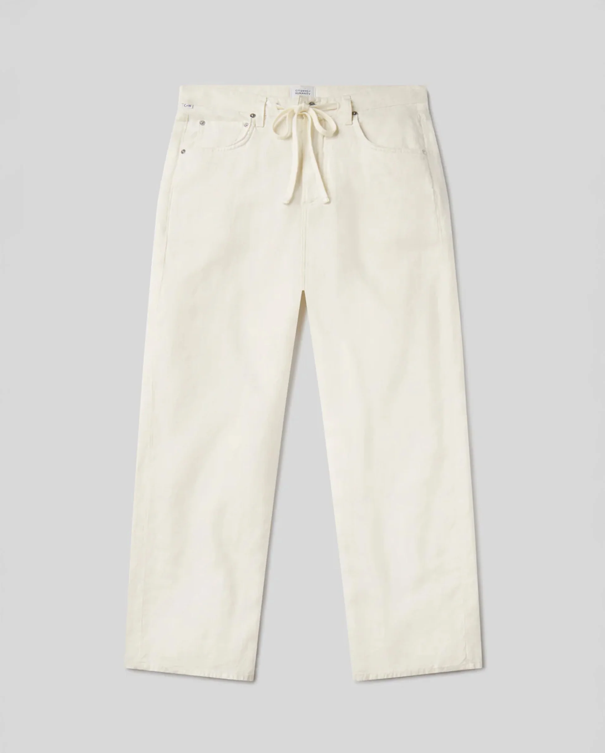 BRYNN DRAWSTRING TROUSER IN LINEN / VANILLA - Image 6