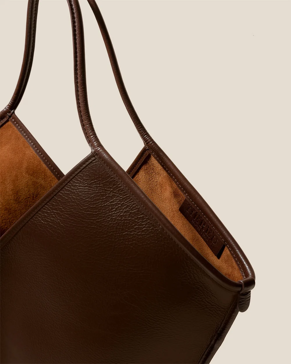 CALELLA DISTRESSED LEATHER TOTE BAG / DARK BROWN - Image 2