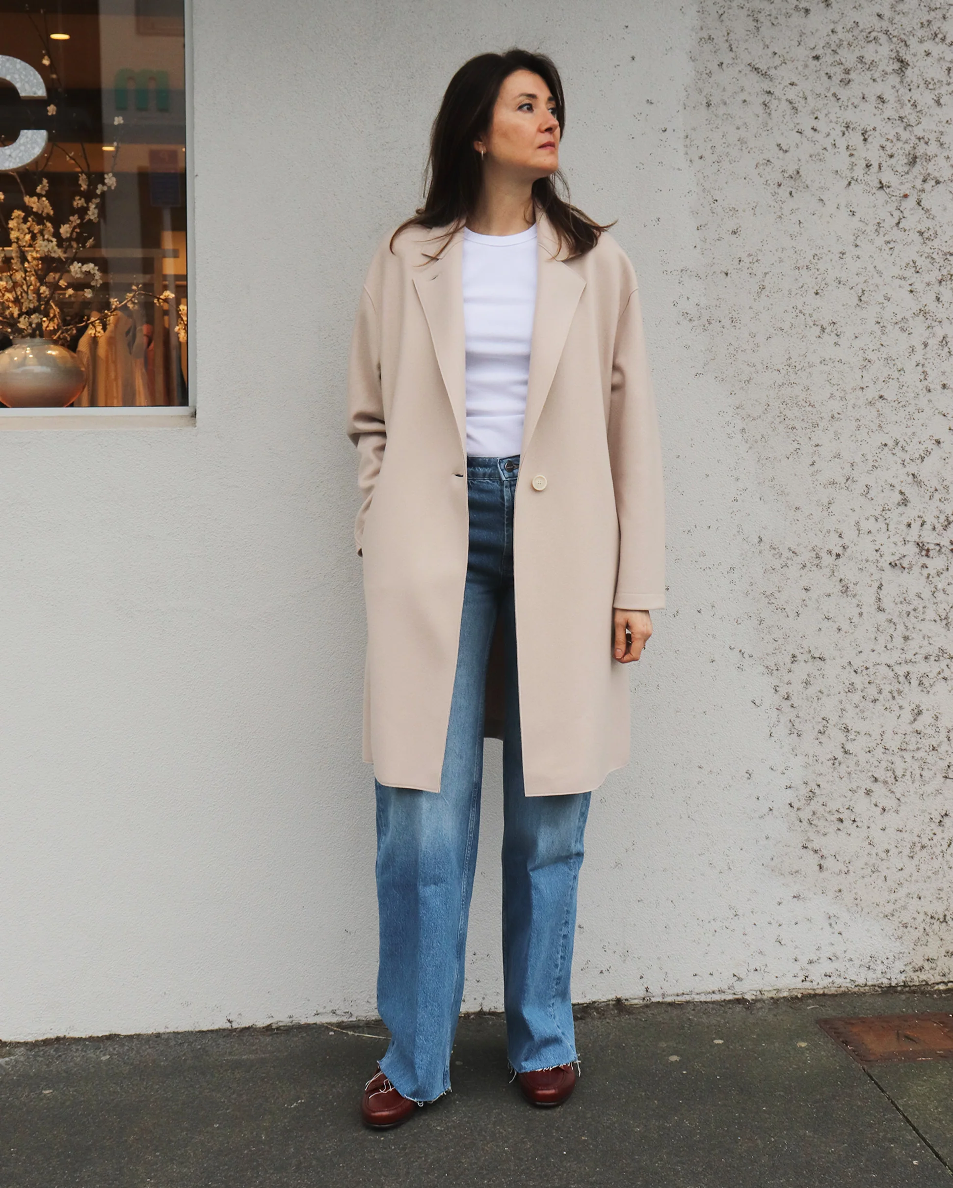 CASHMERE BLEND OVERSIZED COAT / ALMOND - Image 2