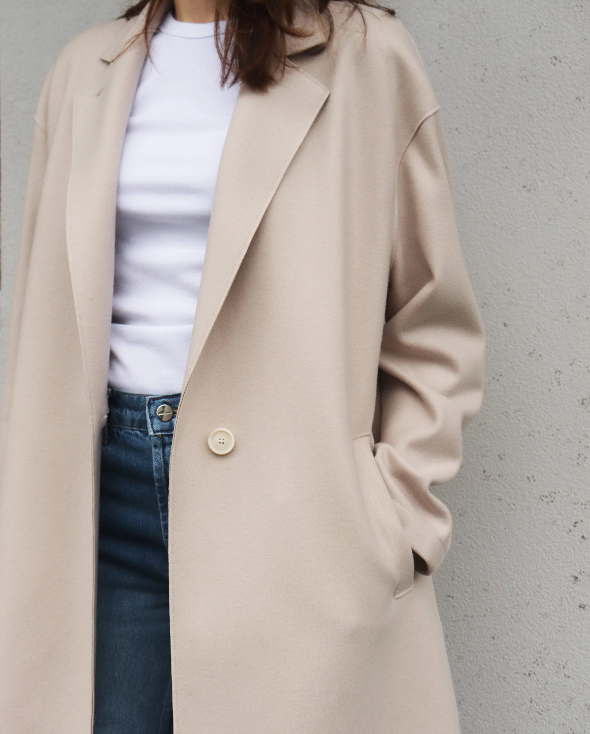 CASHMERE BLEND OVERSIZED COAT / ALMOND - Image 3