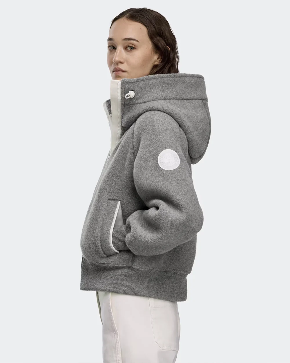 CHILLIWACK FLEECE BOMBER WHITE DISC / GREIGE - Image 3