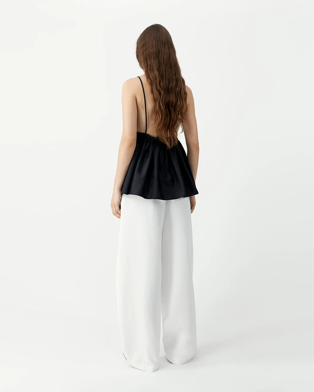 COTTON EMBROIDERED TOP / BLACK - Image 3