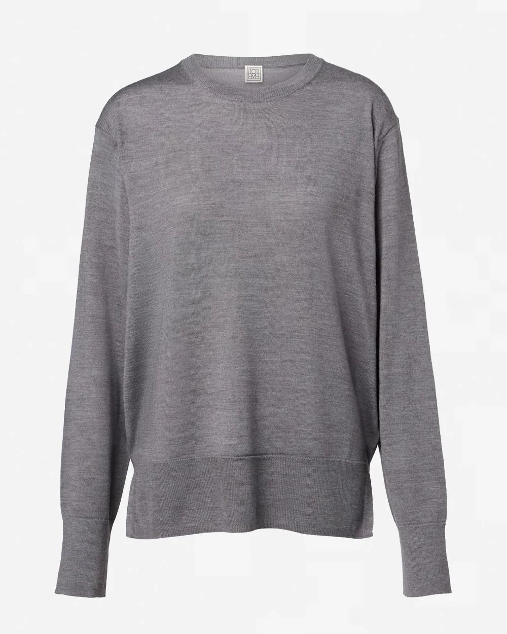 CREW-NECK WOOL SILK KNIT / GREY MELANGE - Image 2