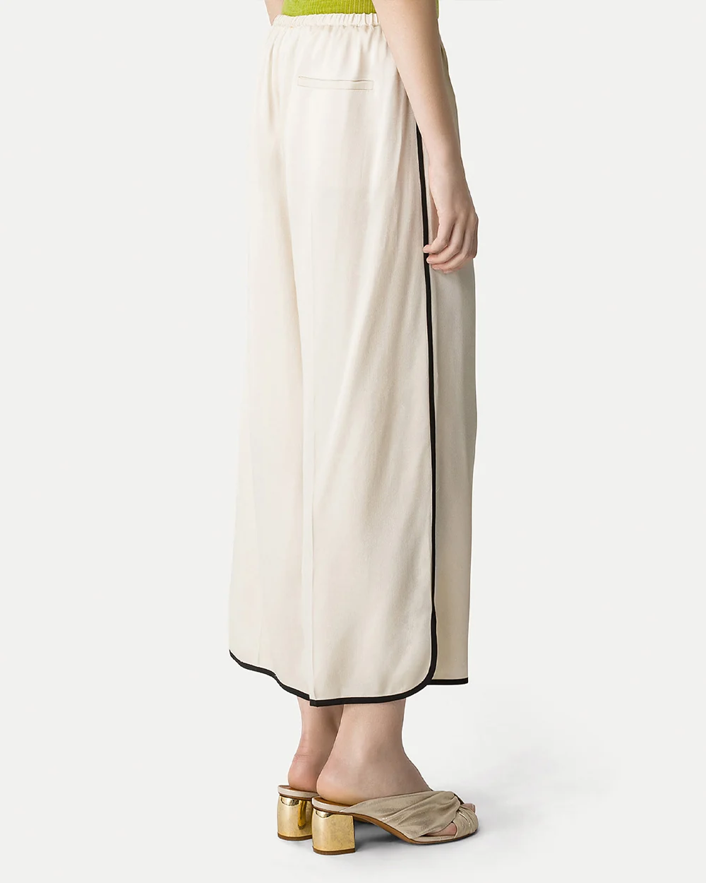 CROPPED SATIN TROUSERS / BEURRE - Image 4