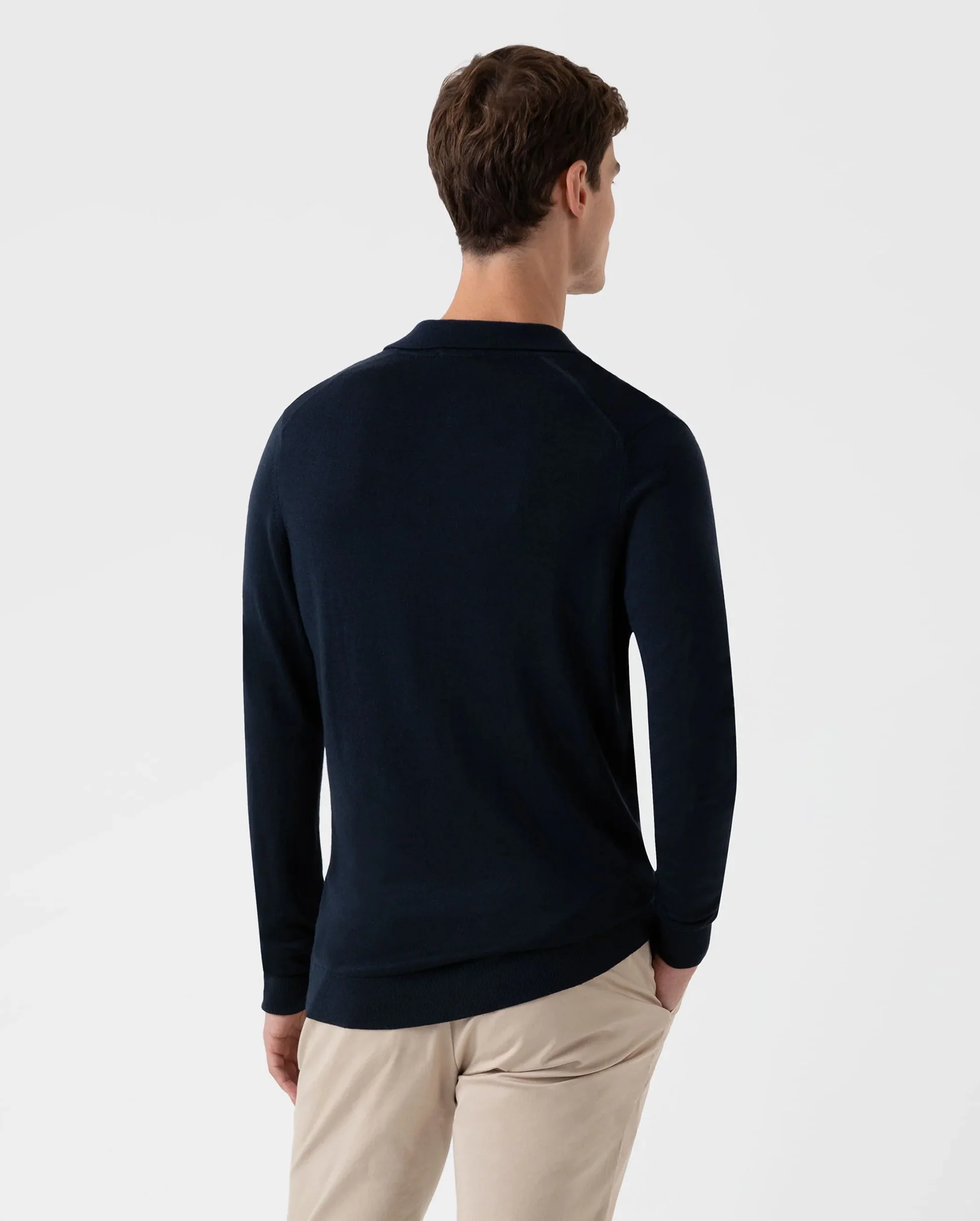 EXTRA FINE MERINO POLO SHIRT / LIGHT NAVY - Image 3