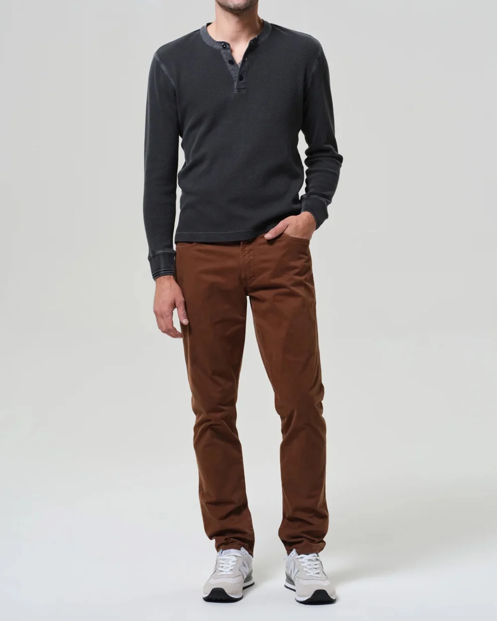 GAGE CLASSIC STRAIGHT FIT CASHMERE TOUCH SATEEN / COGNAC - Image 2