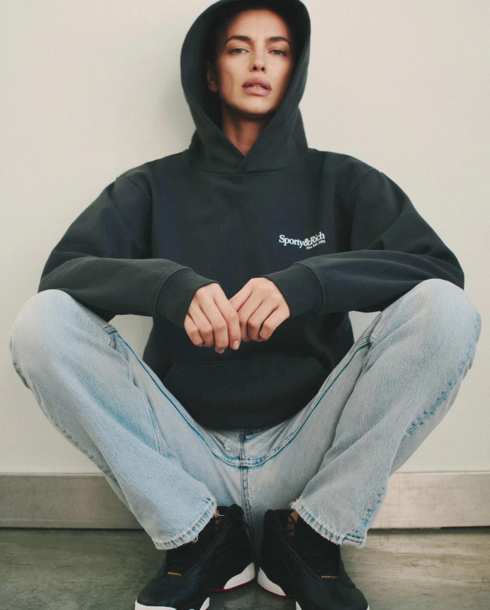 HWCNY HOODIE / FADED BLACK WHITE