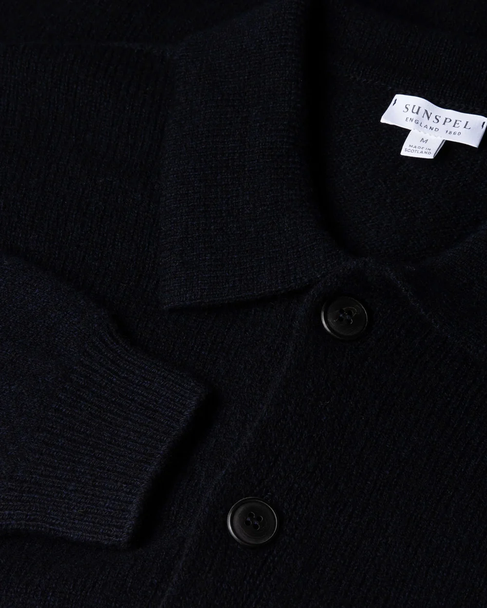LAMBSWOOL CARDIGAN / DARK NAVY MOULINE - Image 3