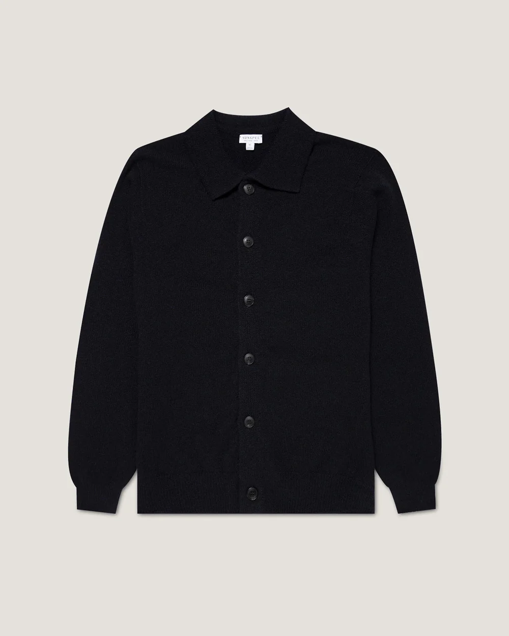 LAMBSWOOL CARDIGAN / DARK NAVY MOULINE - Image 6