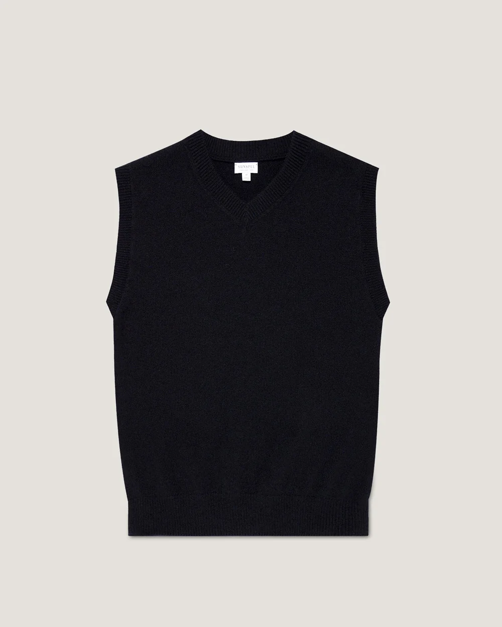 LAMBSWOOL VEST / DARK NAVY MOULINE - Image 6