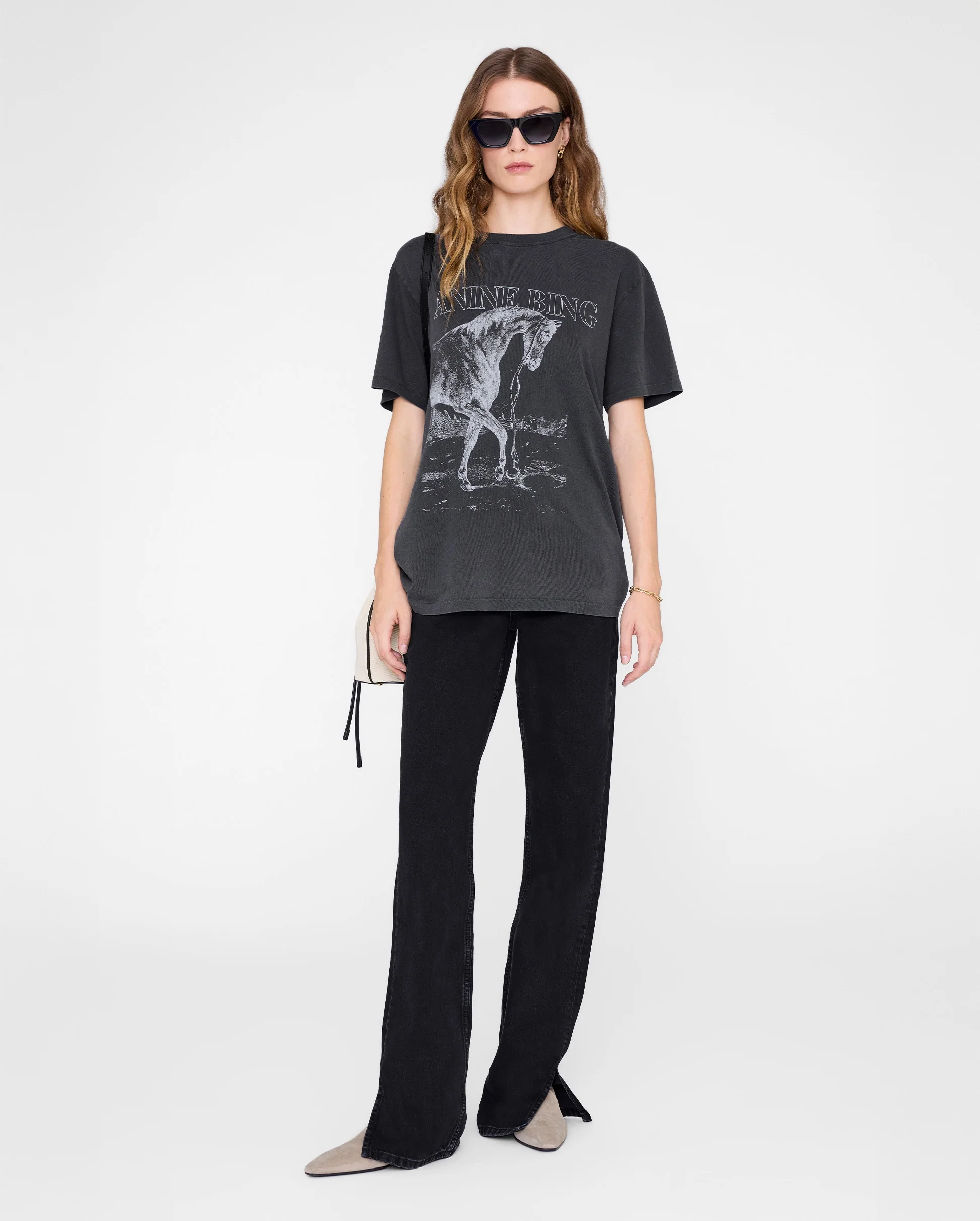 LILI TEE HORSE / WASHED BLACK