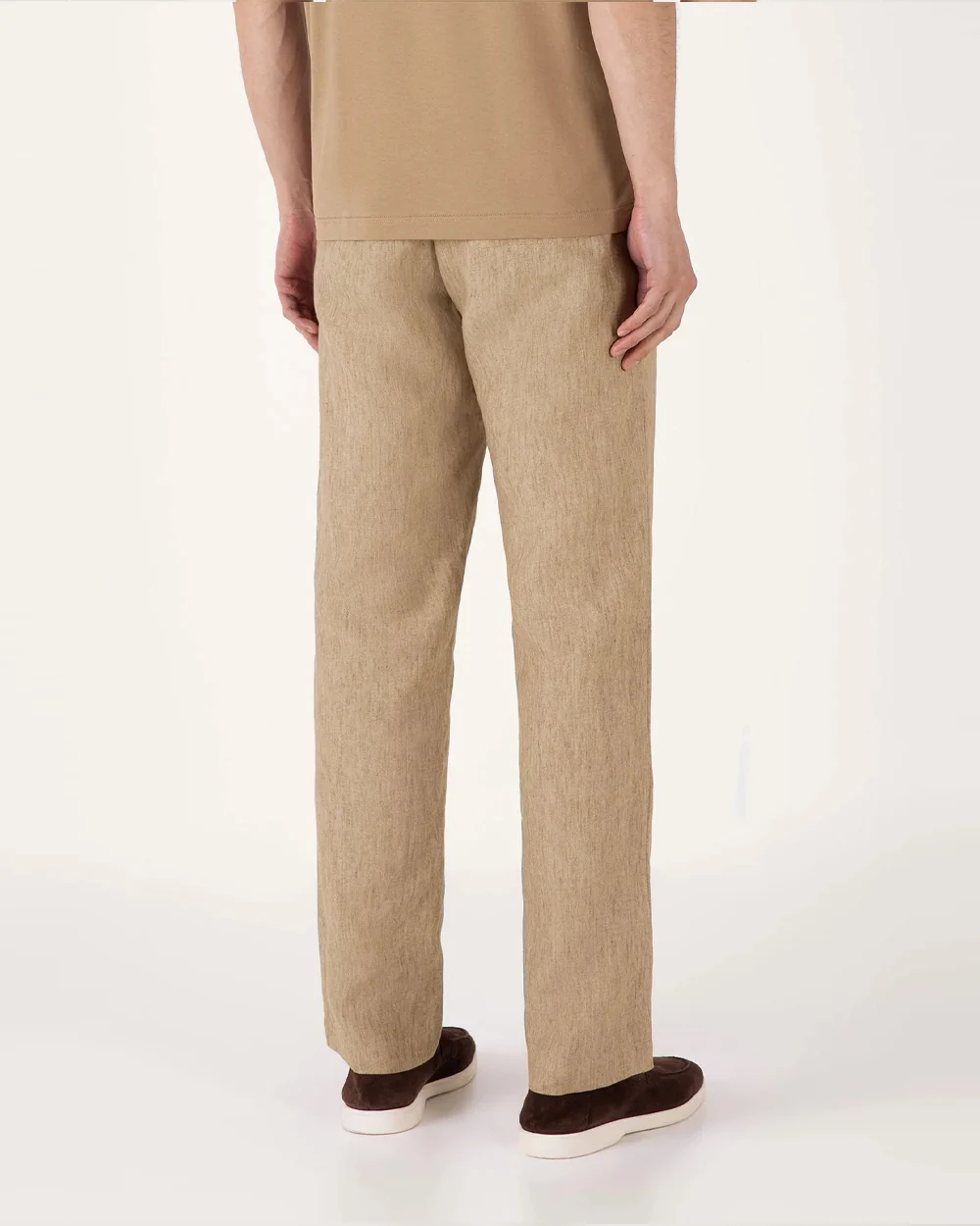 LINEN DRAWSTRING TROUSER / DUNE MELANGE - Image 4