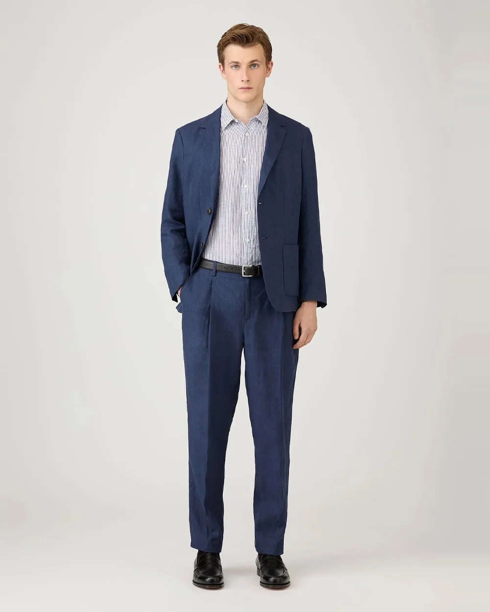 LINEN SHIRT / WHITE NAVY LINEN STRIPE - Image 2