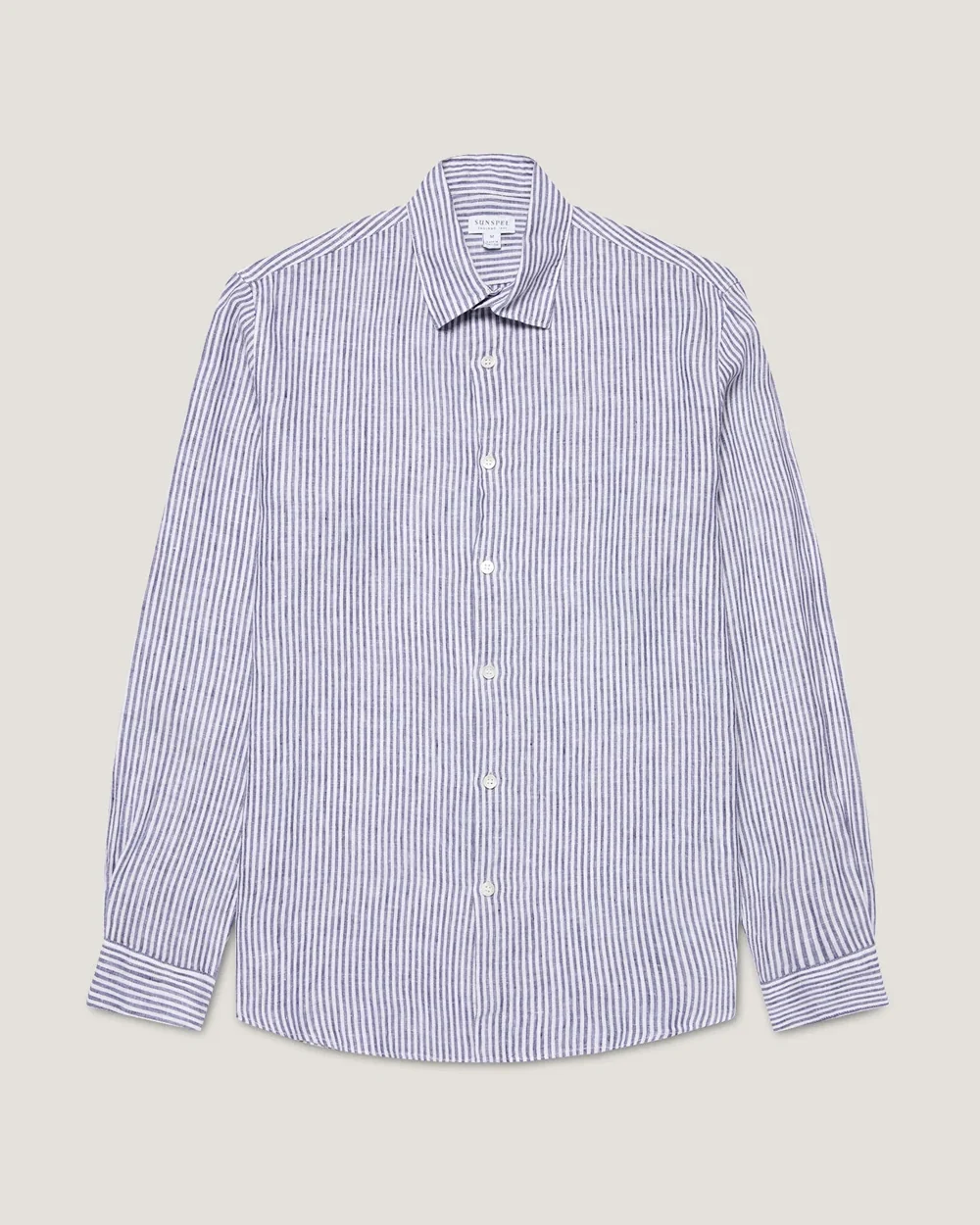 LINEN SHIRT / WHITE NAVY LINEN STRIPE - Image 6