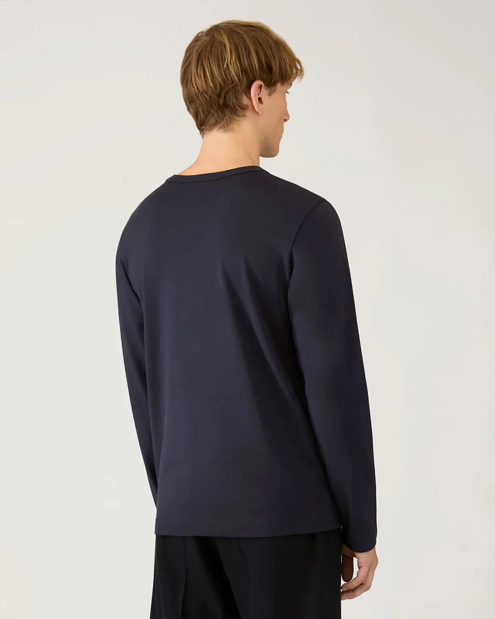 LONG SLEEVE HEAVY WEIGHT T-SHIRT / NAVY - Image 3