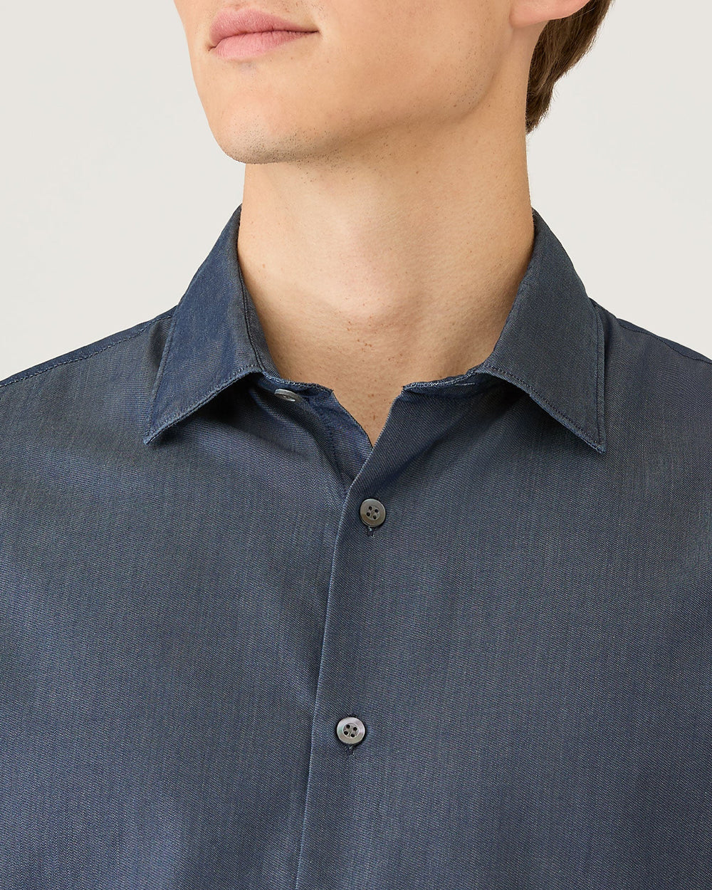 LONG SLEEVE INDIGO SEA ISLAND SHIRT / INDIGO - Image 3