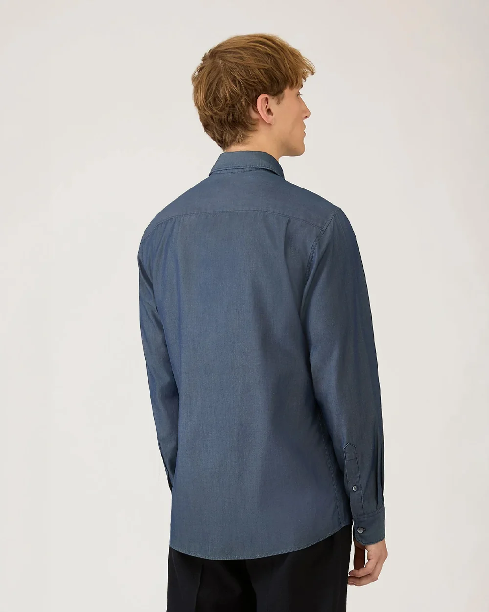 LONG SLEEVE INDIGO SEA ISLAND SHIRT / INDIGO - Image 4