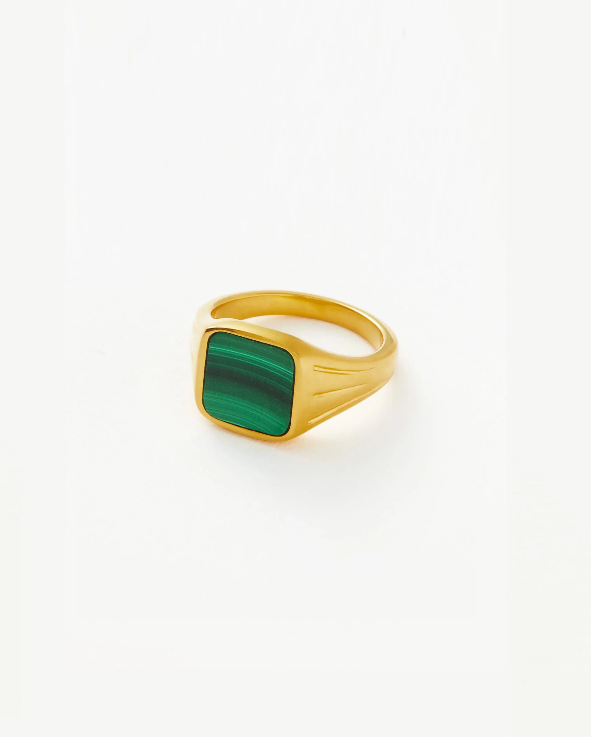 LUCY WILLIAMS SQUARE SIGNET RING / GOLD AND GREEN - Image 4