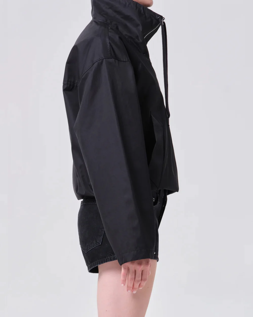 LYDIA NYLON POPOVER ANNORAK / BLACK - Image 3