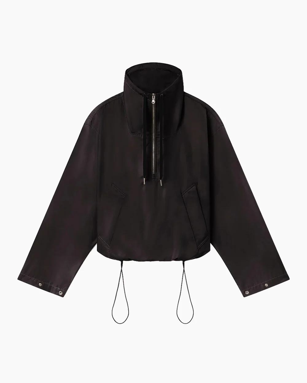 LYDIA NYLON POPOVER ANNORAK / BLACK - Image 6