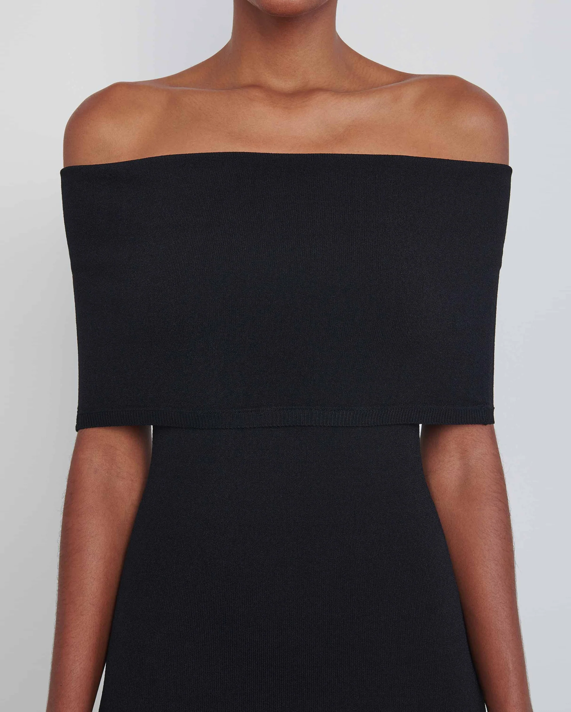 OFF SHOULDER MINI DRESS / BLACK - Image 4