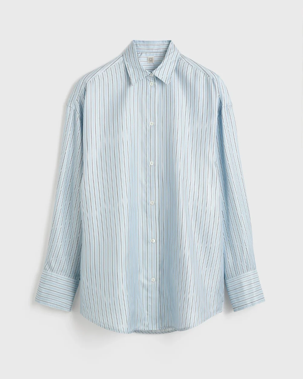 OVERSIZED STRIPED SHIRT / ICE / WHITE - Image 6