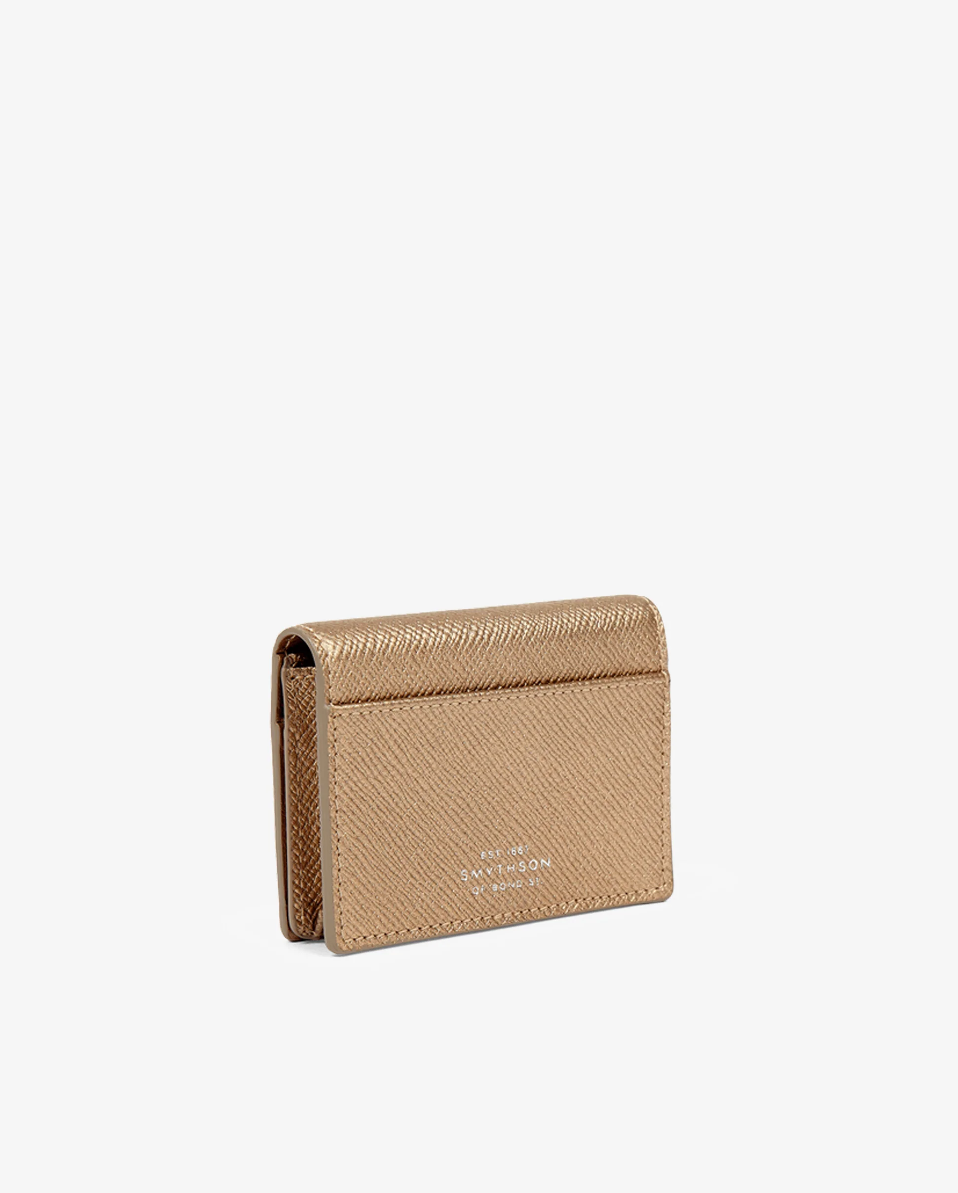 PANAMA FOLDED CARD CASE WITH SNAP CLOSURE / BRONZE - Image 3