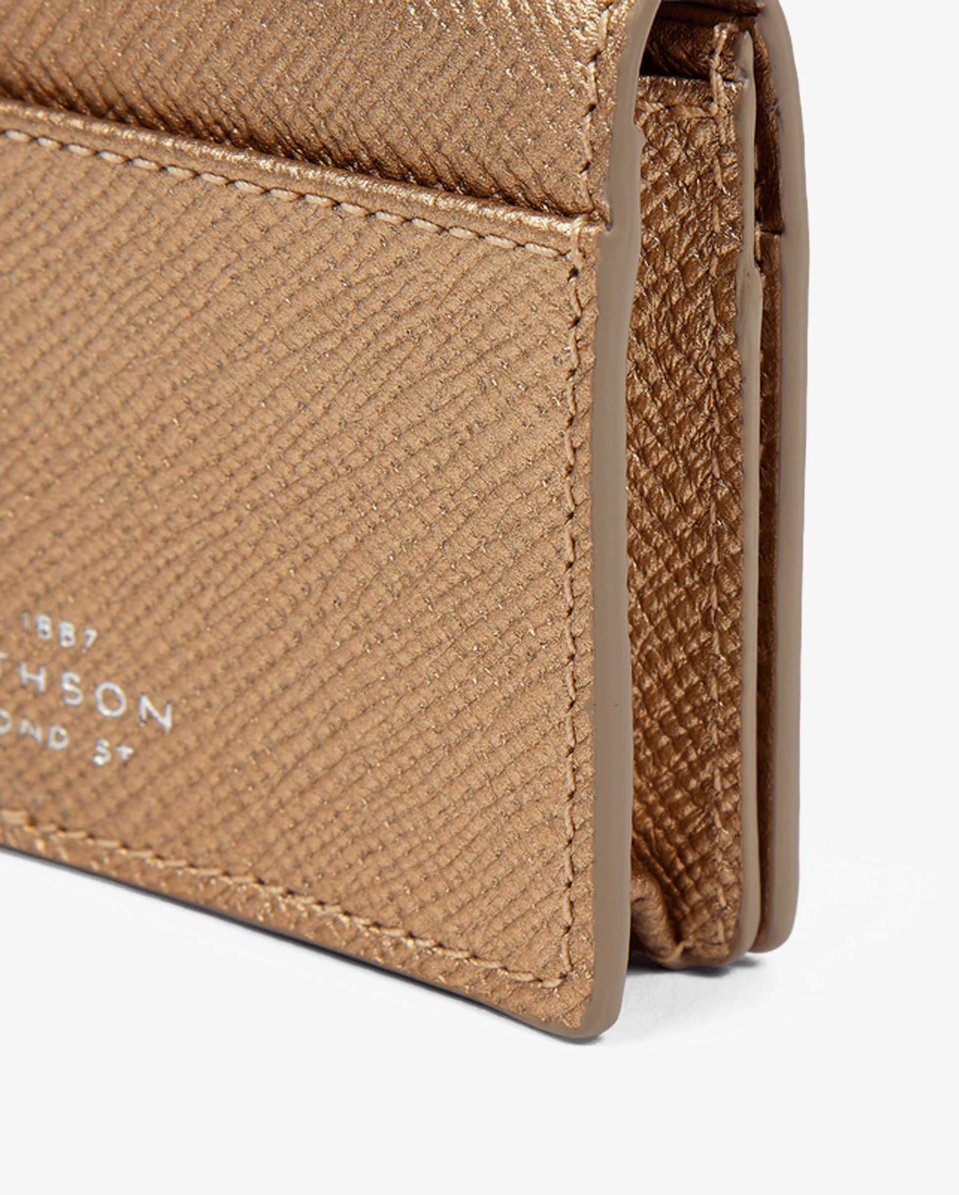 PANAMA FOLDED CARD CASE WITH SNAP CLOSURE / BRONZE - Image 4
