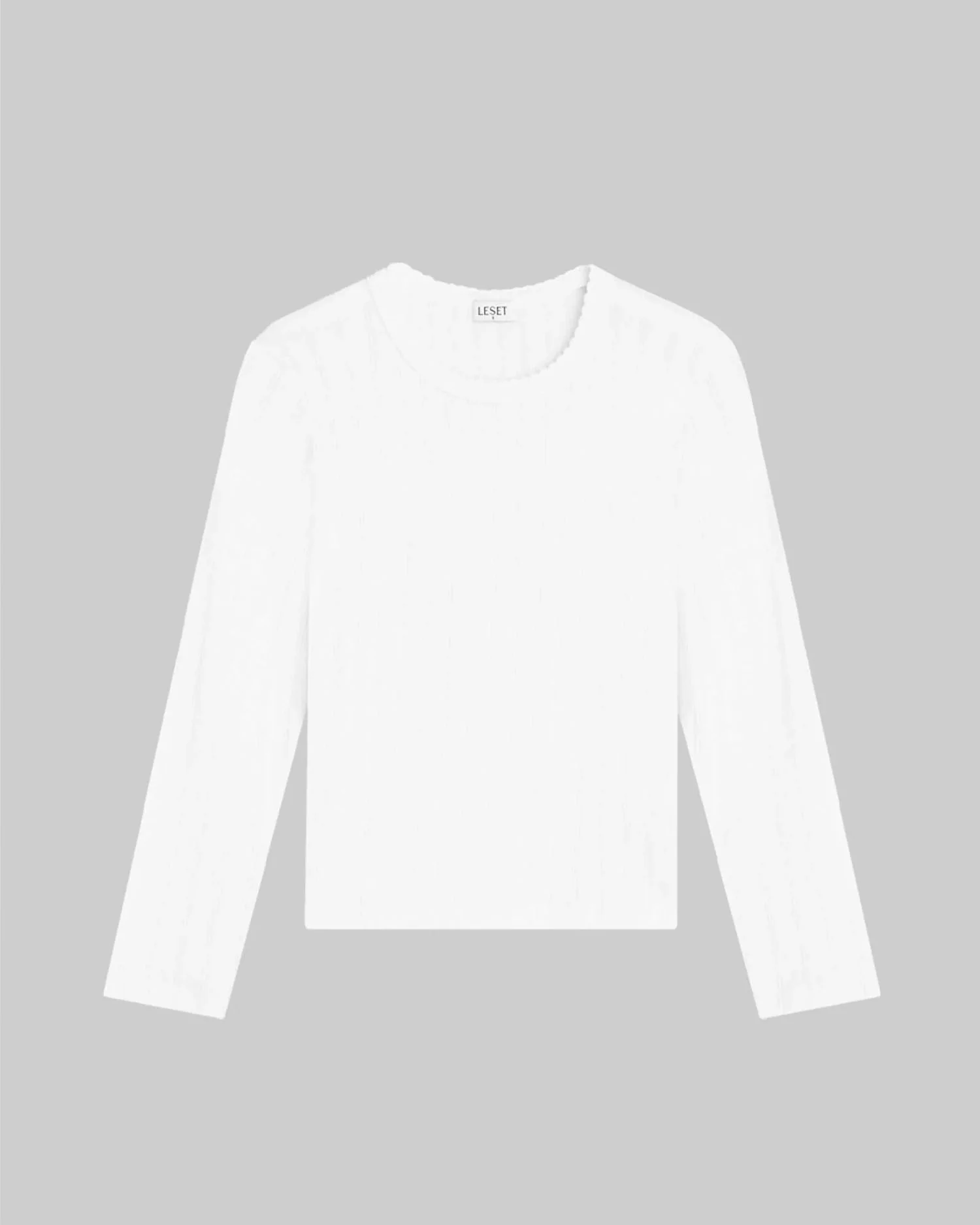 POINTELLE SLIM FIT LONG SLEEVE / WHITE - Image 6