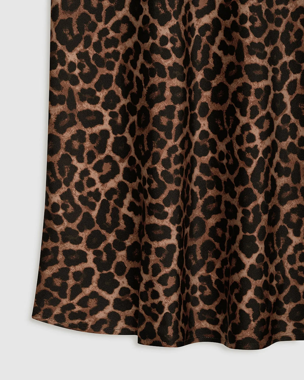 PRINTED BAR SILK SKIRT / BLACK AND BROWN LEOPARD - Image 3