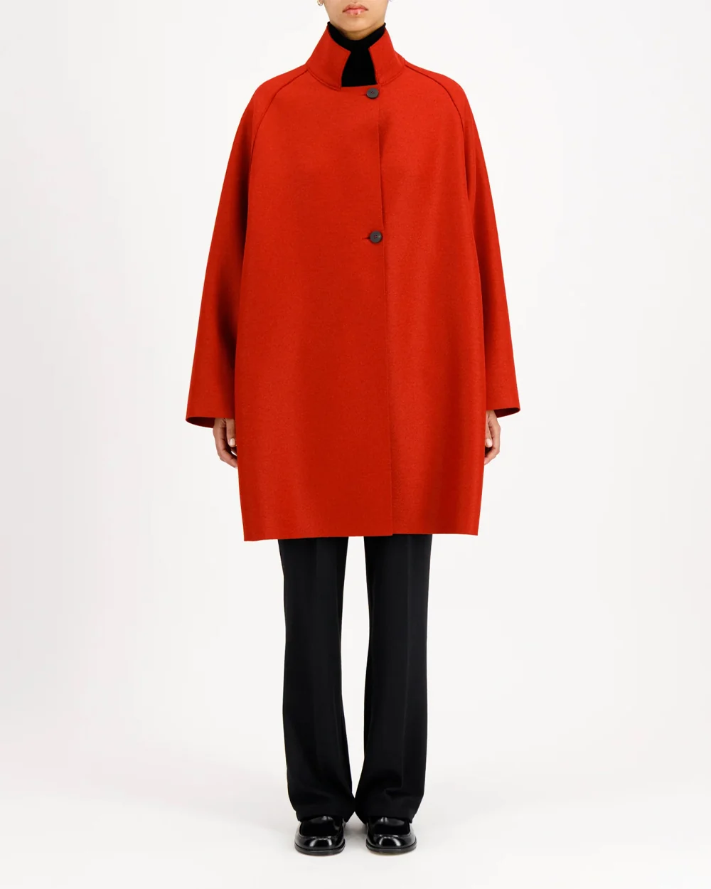 RAGLAN CAPE PRESSED WOOL / ROYAL RED - Image 3