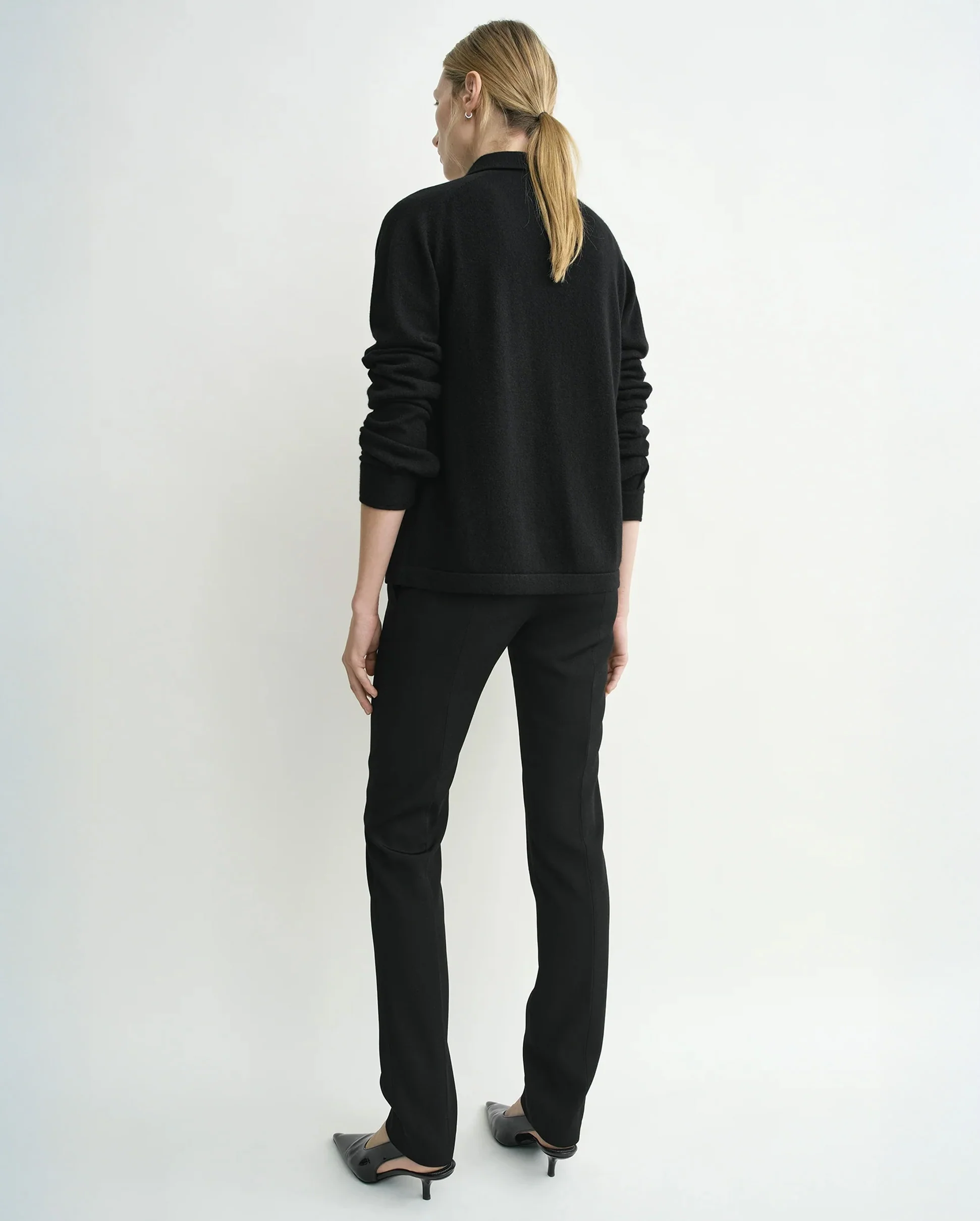 RAGLAN-SLEEVE CASHMERE SHIRT / BLACK - Image 3