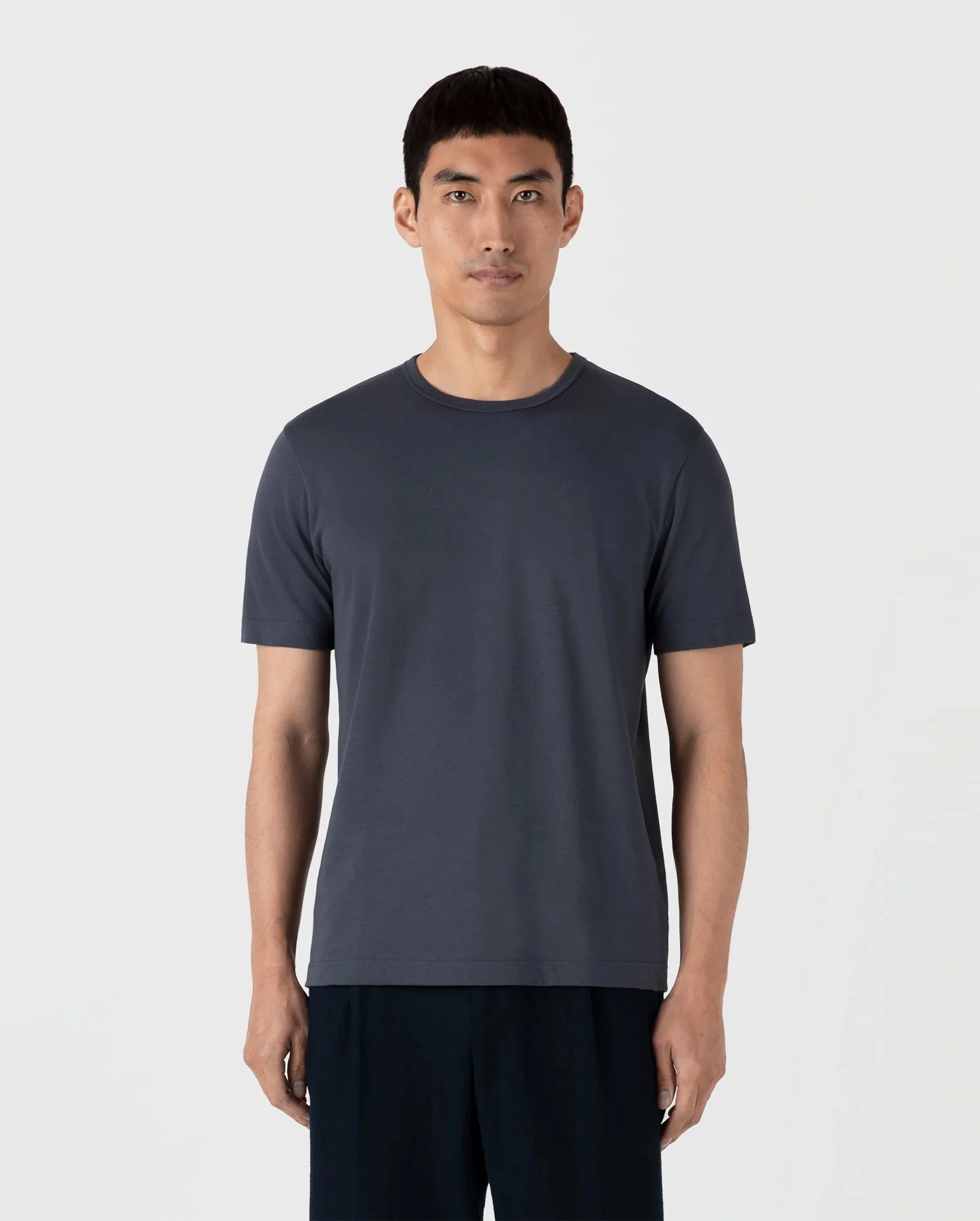 REGULAR FIT JERSEY T-SHIRT / SLATE BLUE