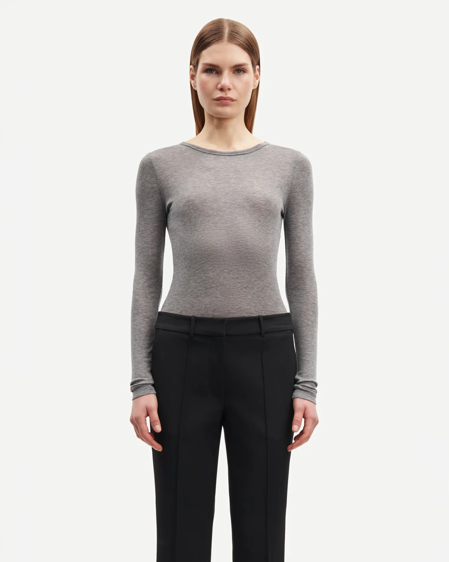 SADOU T-SHIRT LS 15499 / GREY MEL.