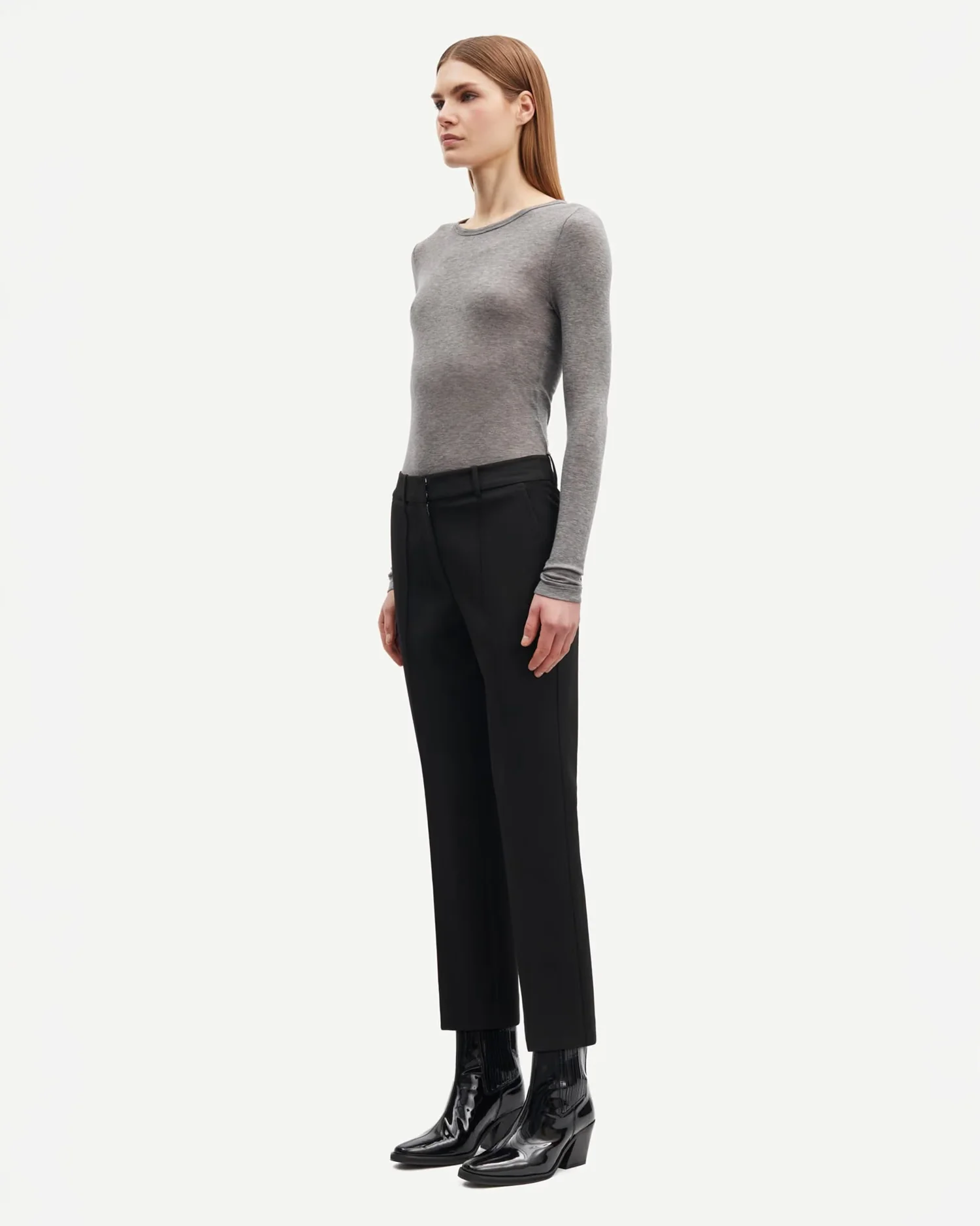 SADOU T-SHIRT LS 15499 / GREY MEL. - Image 3