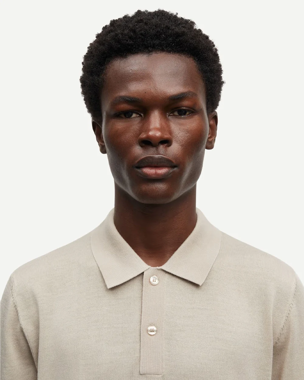 SAROWAN KNIT POLO 15477 / PURE CASHMERE - Image 3