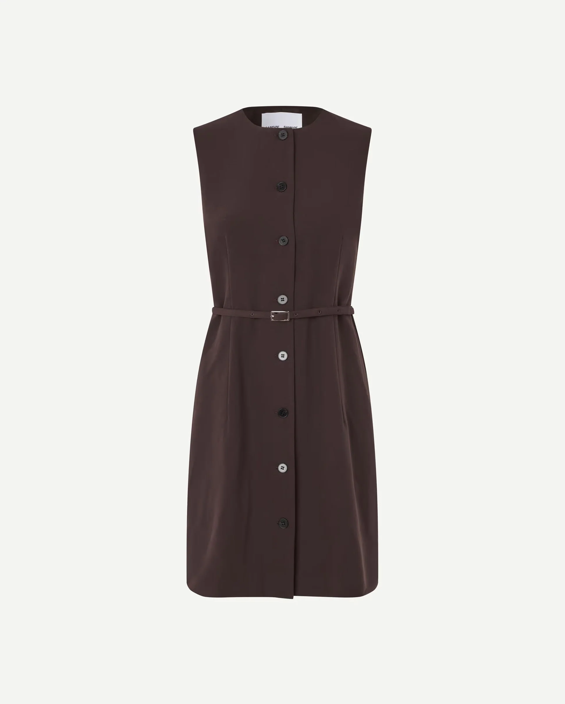 SARUMA SHORT DRESS 15790 / BLACK COFFEE - Image 6