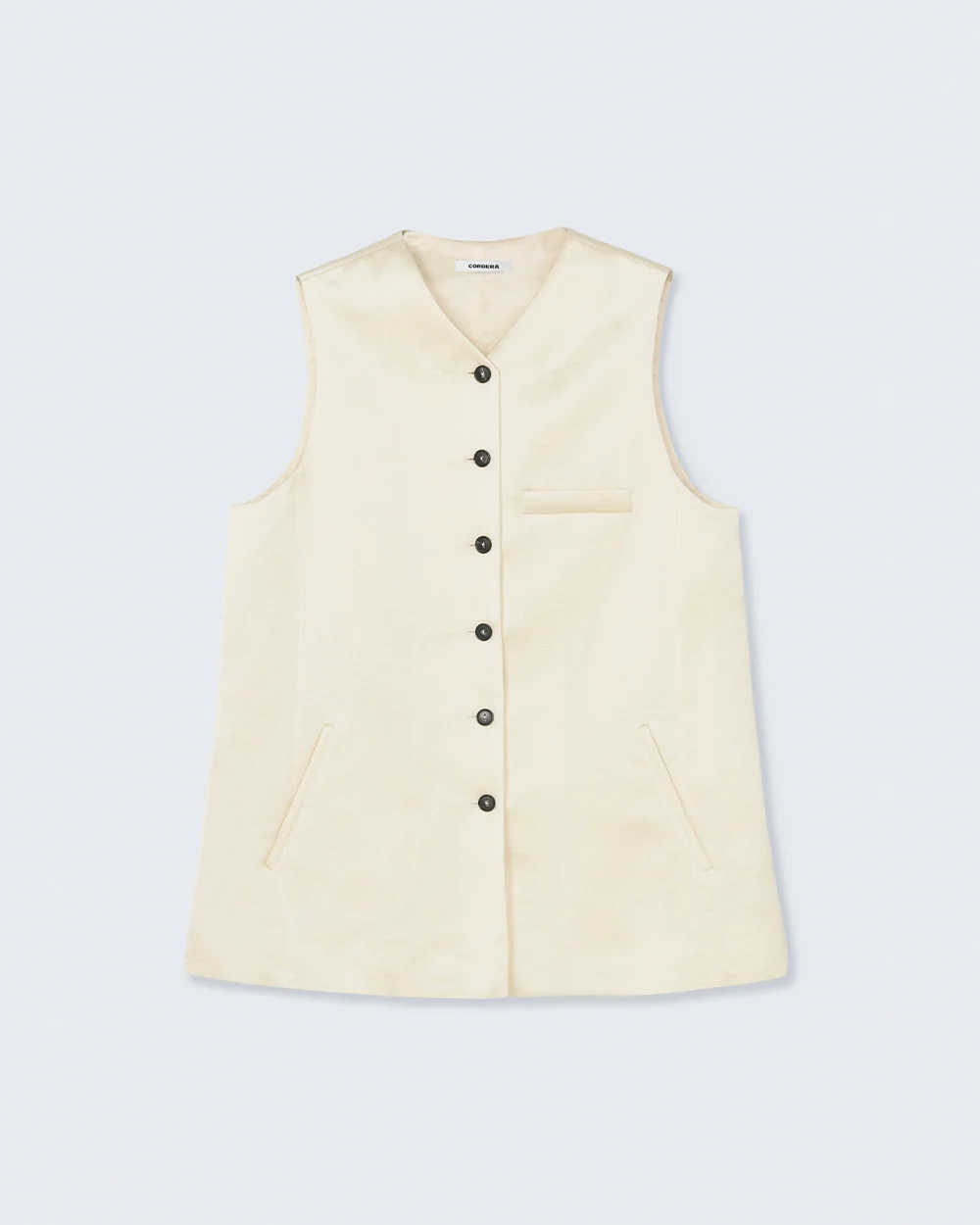 SATIN TAILORED VEST / MARFIL - Image 4
