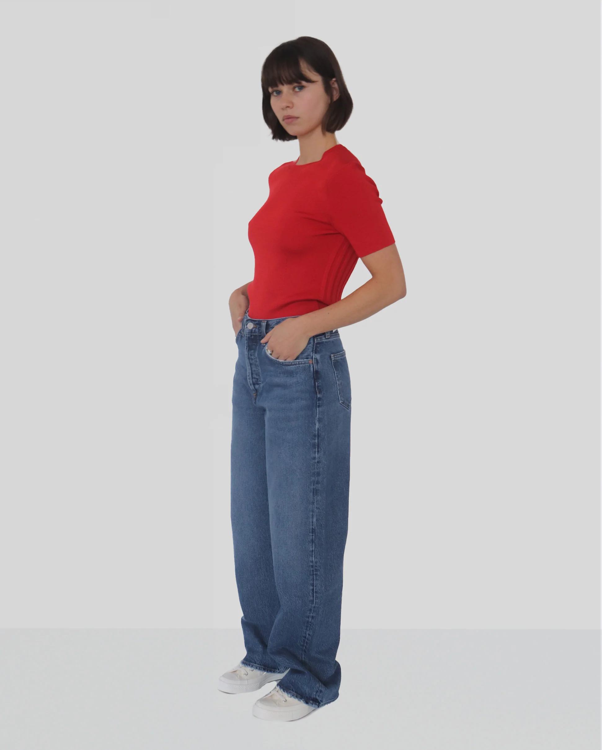 SATINY RIB TOP / CRIMSON - Image 2