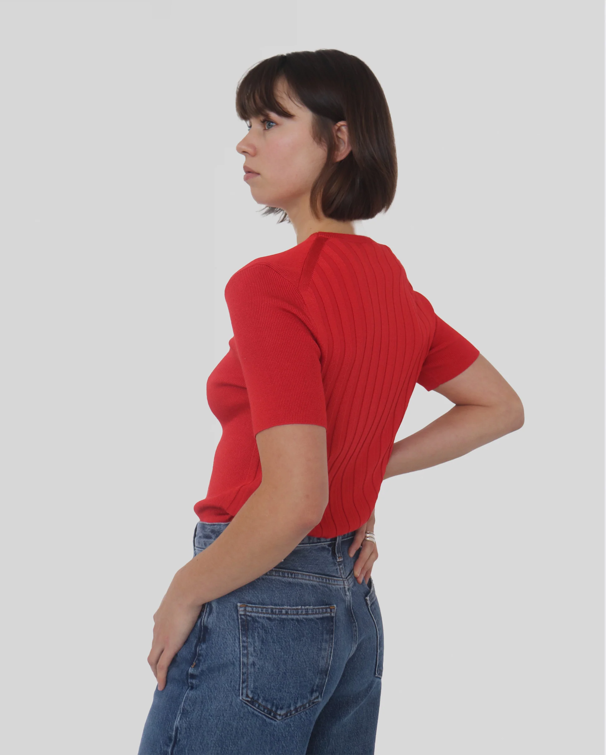 SATINY RIB TOP / CRIMSON - Image 3
