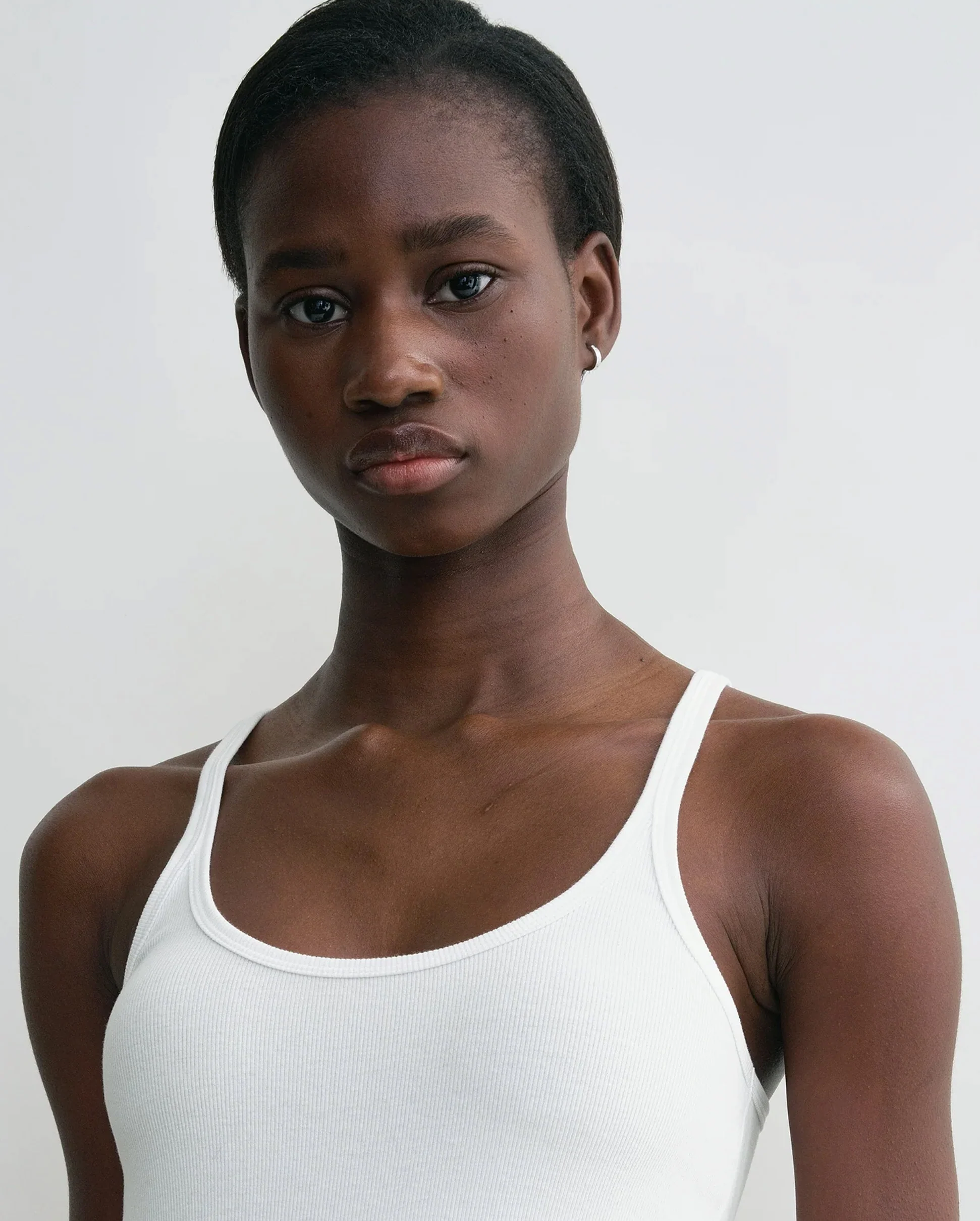 SCOOP NECK RIB TANK / WHITE - Image 5