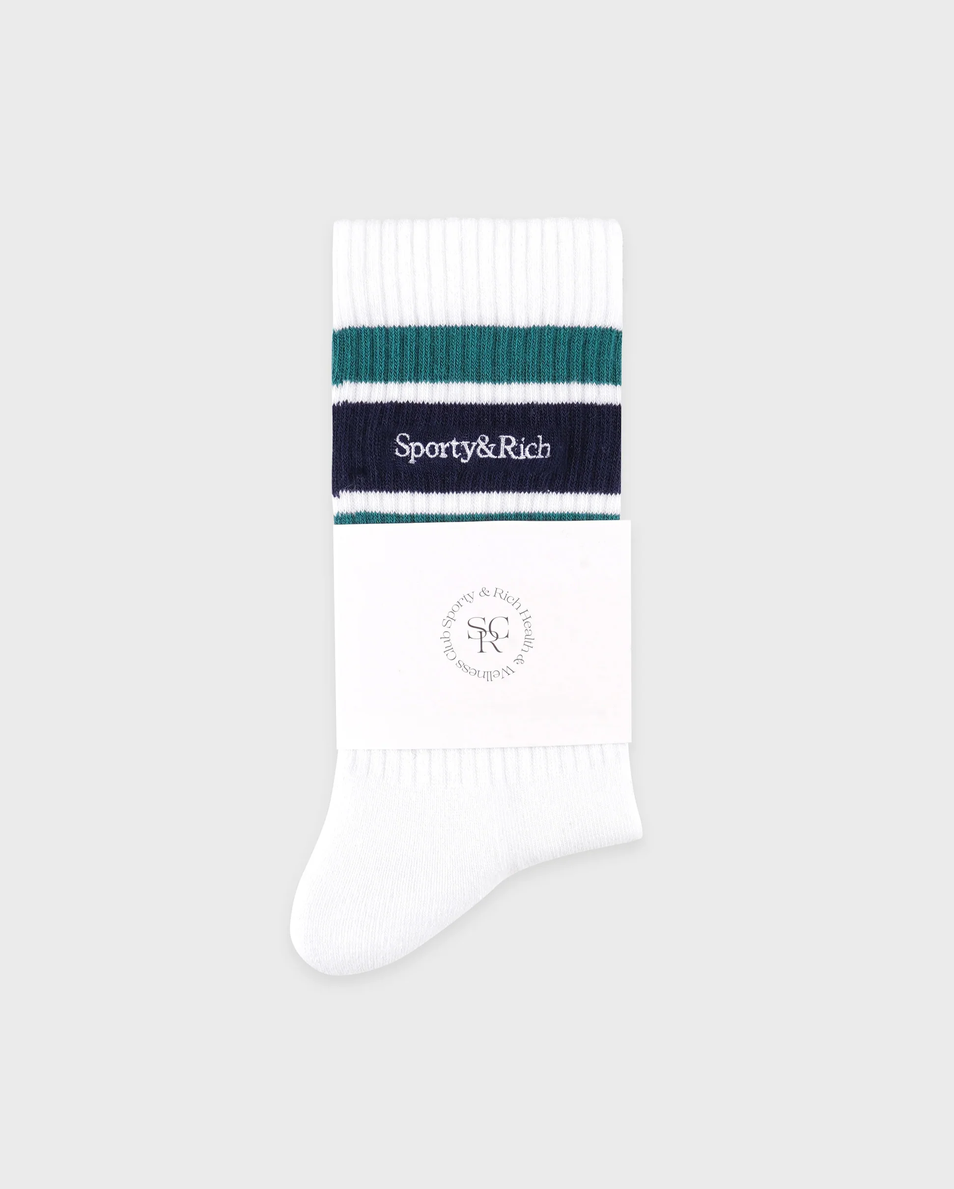 SERIF LOGO SOCKS / WHITE DARK NAVY ALPINE - Image 2