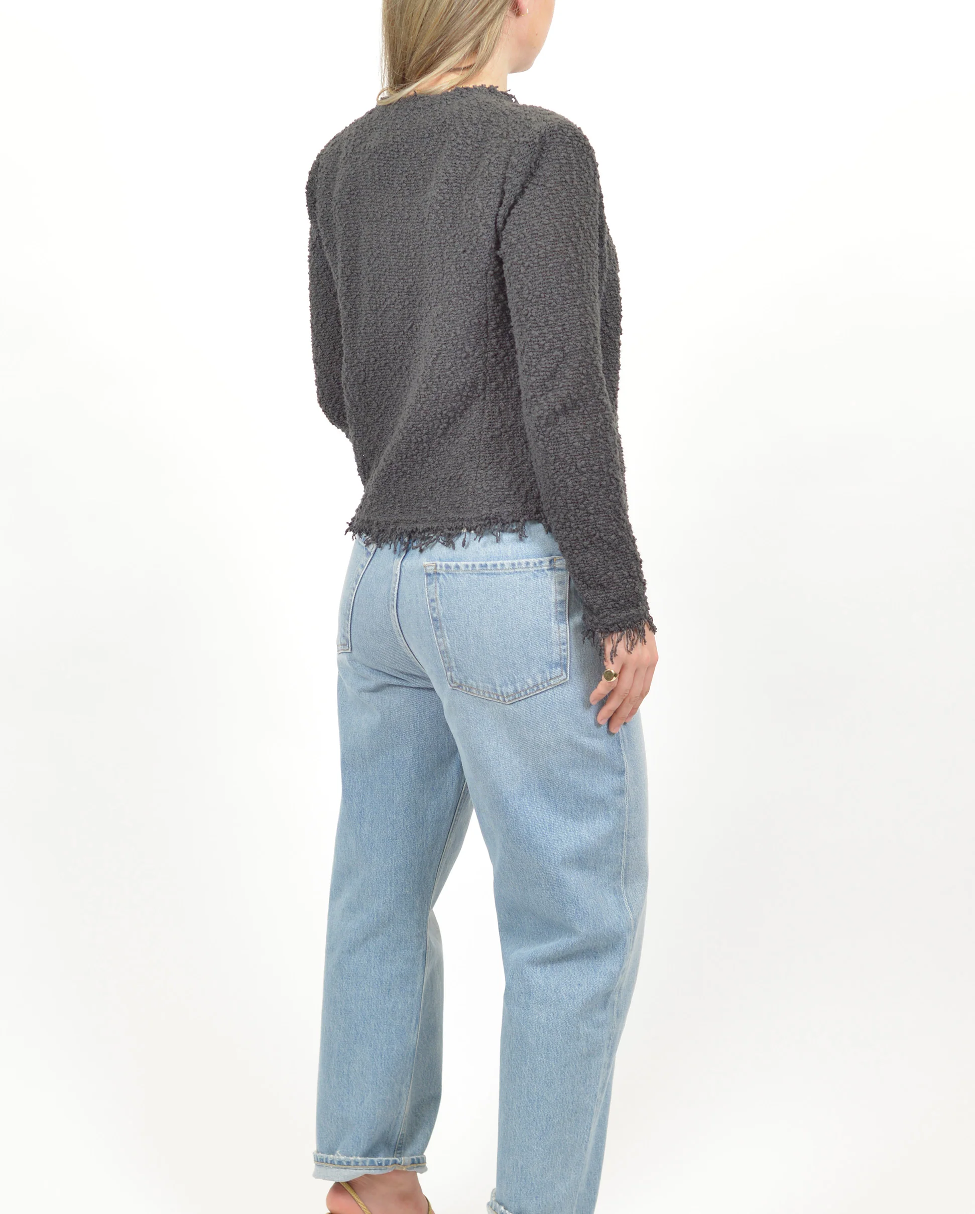 SHAVANI TWEED JACKET / CHARCOAL - Image 3