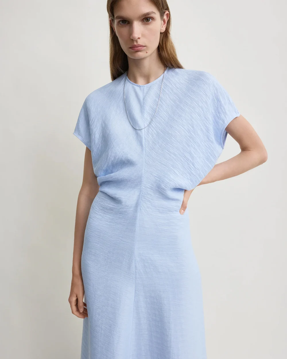 SLOUCH WAIST DRESS / SKY - Image 4