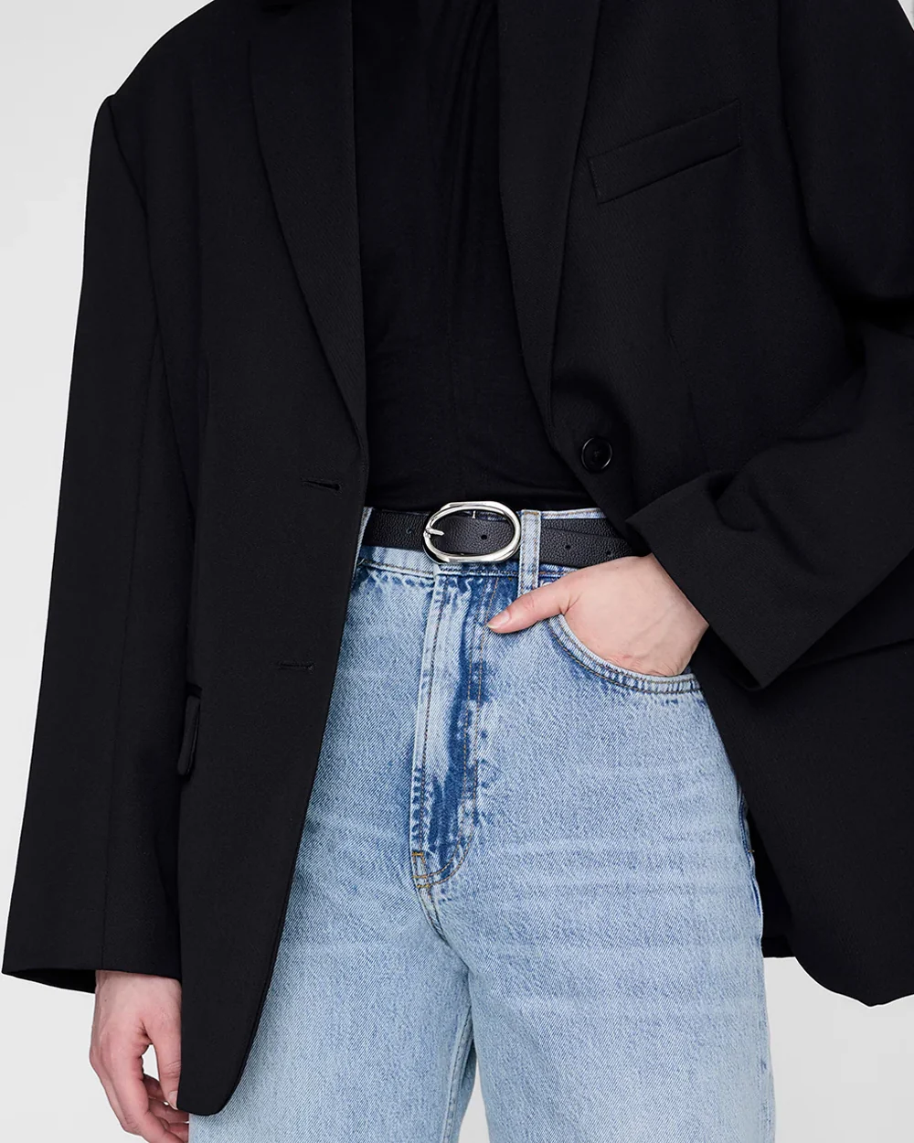 SMALL SIGNATURE LINK BELT / BLACK PEBBLED - Image 4