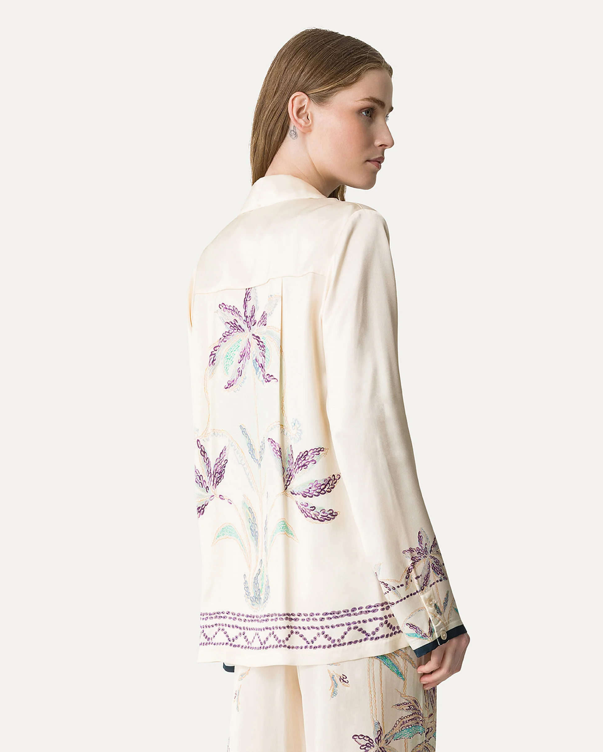 SOGNI PRINT PAJAMA SHIRT / AVORIO - Image 5