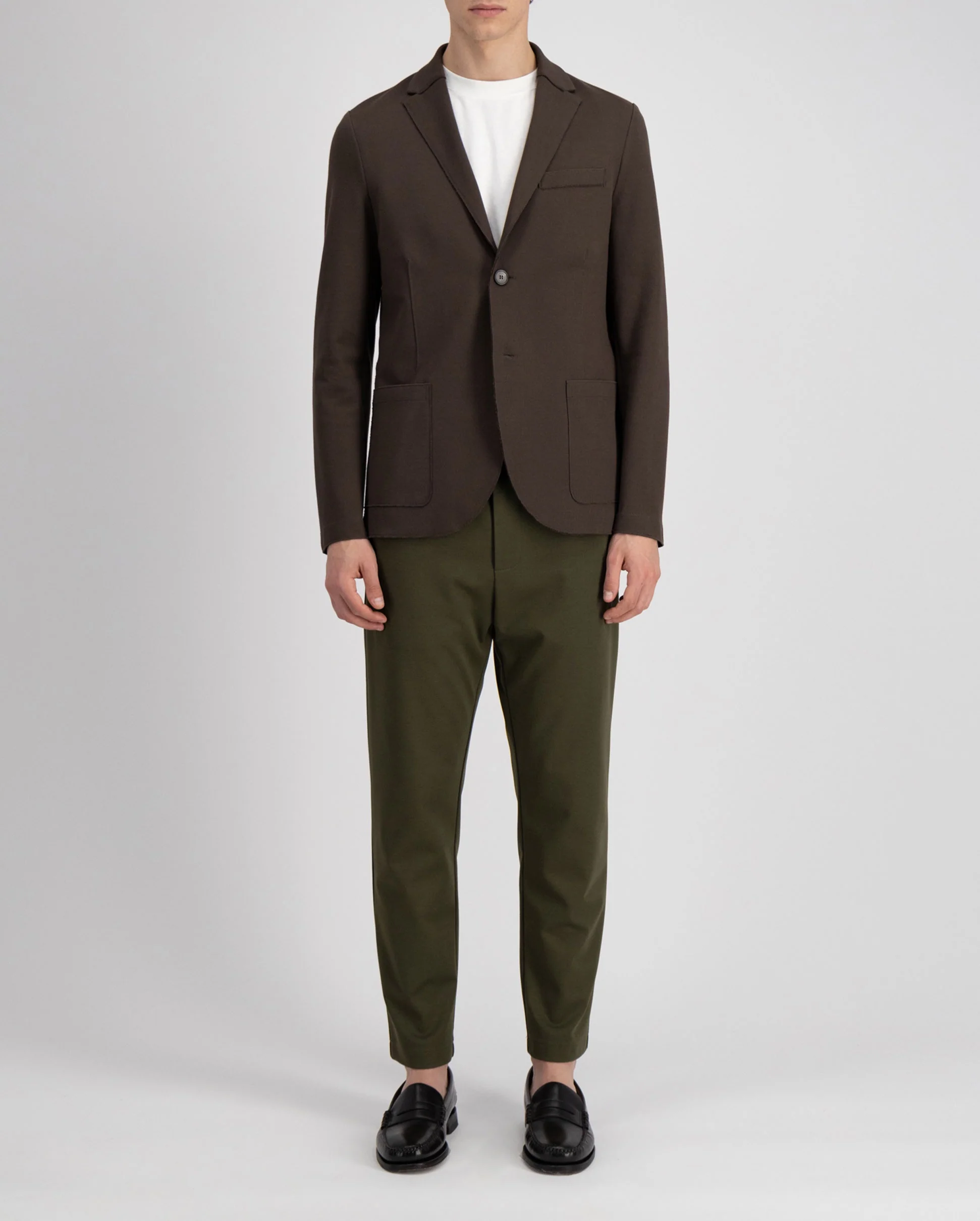 STRETCH PIQUET BLAZER / BROWN - Image 2
