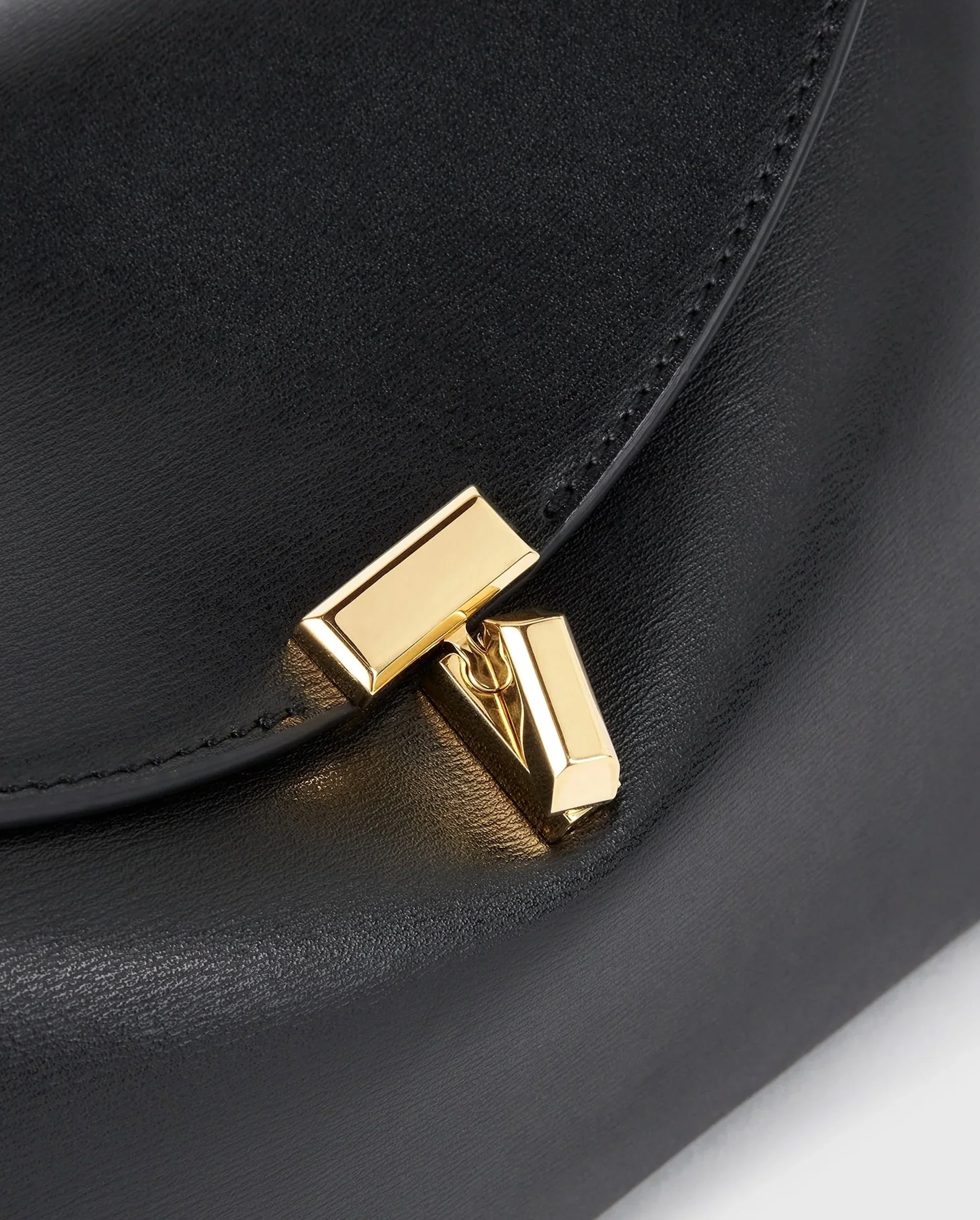 T-LOCK LEATHER CLUTCH / BLACK - Image 4