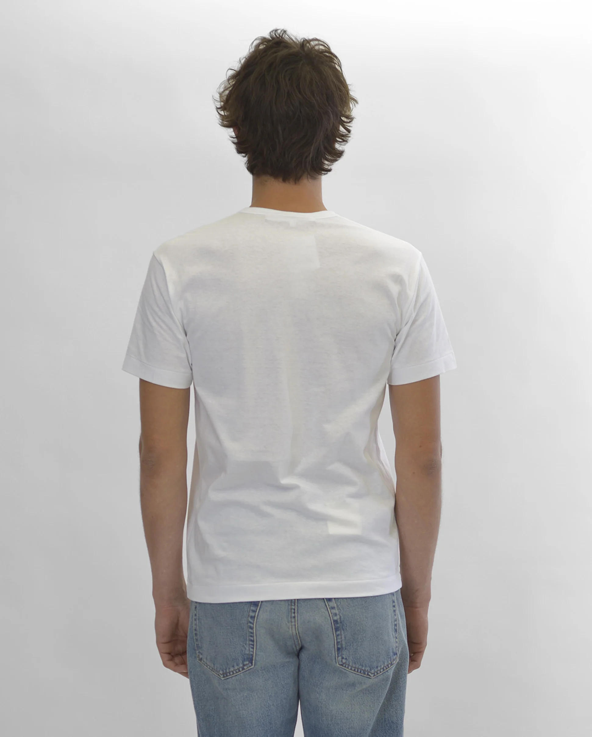 T064 UNISEX BLACK HEART T-SHIRT / WHITE - Image 6